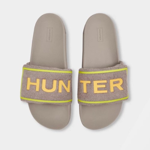 Hunter Original Terry Towelling Logo Adjustable Slides (C290F) Ireland
